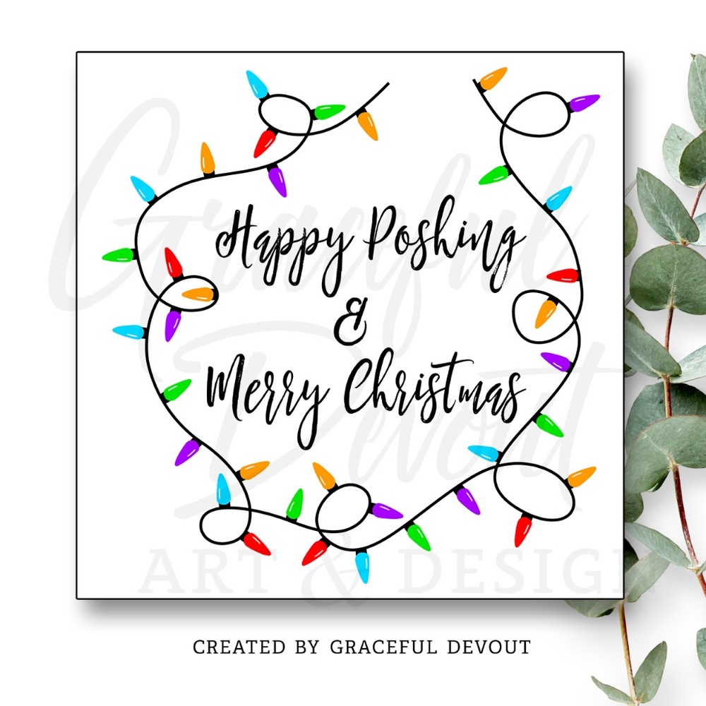 🎄Happy Poshing & Merry Christmas - 2" (inches) (96ct.) Stickers